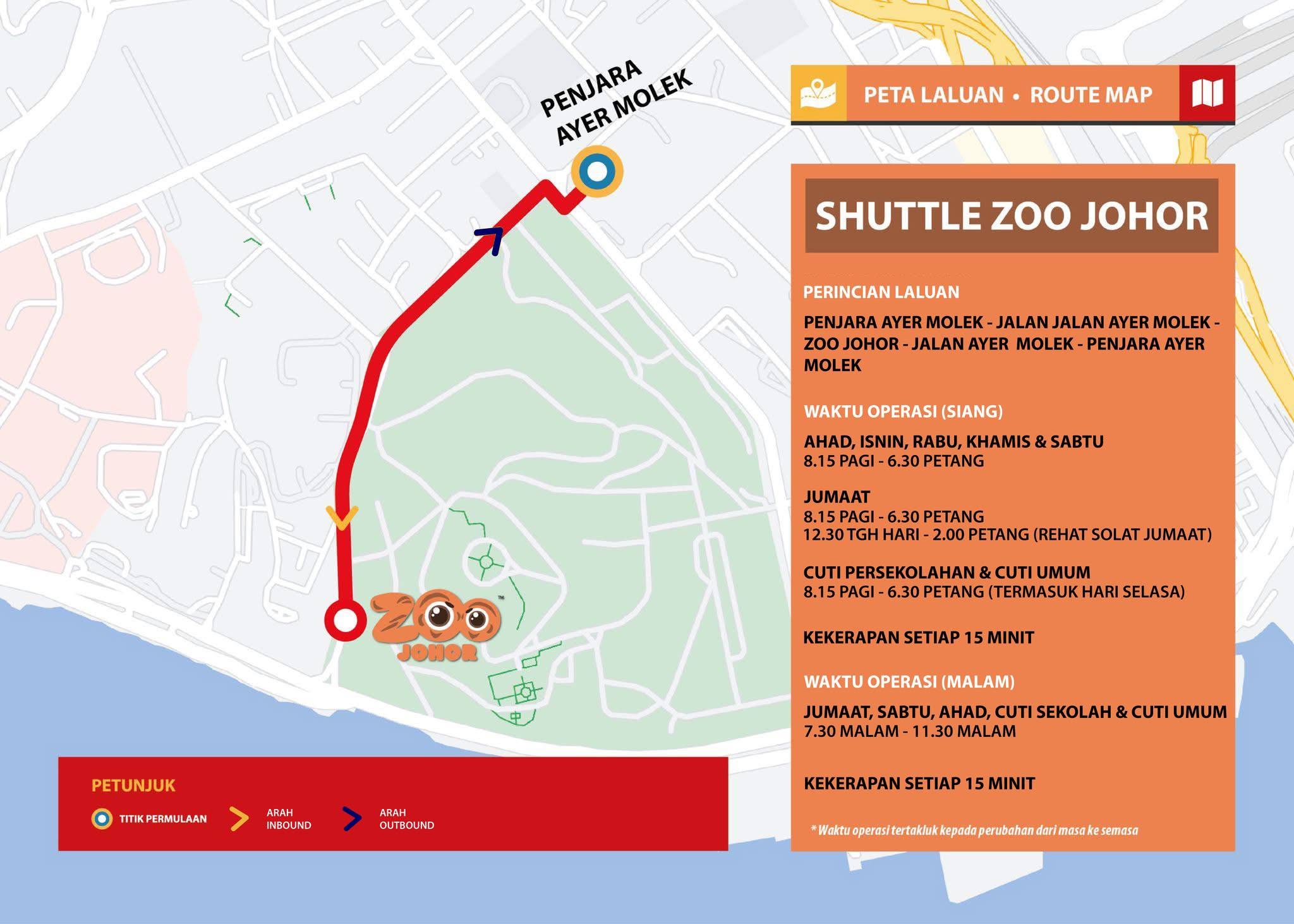 Peta Shuttle Zoo Johor